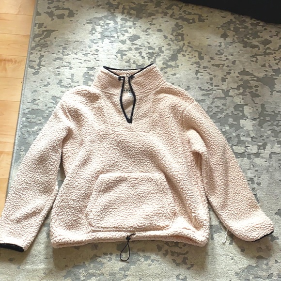 PINK Soft Fleece Half-Zip Pullover Sweater - Picture 1 of 4